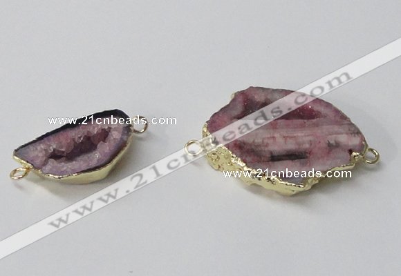 NGC588 15*20mm - 22*30mm freefrom druzy agate gemstone connectors