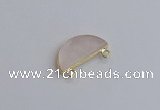 NGC5901 13*26mm moon rose quartz connectors wholesale