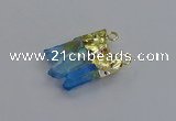 NGC5934 25*28mm - 30*32mm freeform plated white crystal connectors