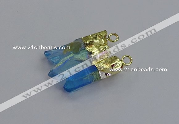 NGC5934 25*28mm - 30*32mm freeform plated white crystal connectors