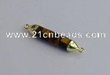 NGC5953 8*40mm tube yellow tiger eye connectors wholesale