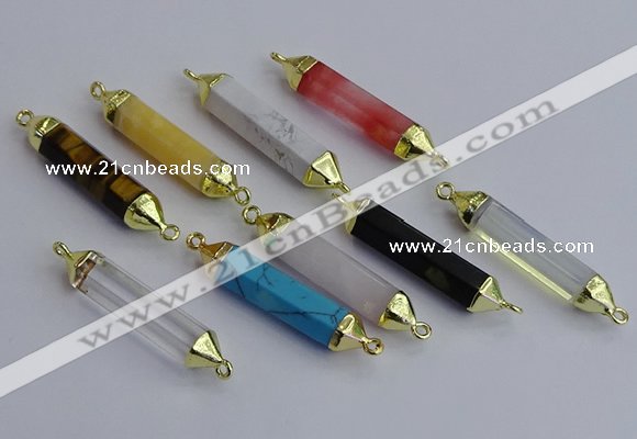 NGC5958 8*40mm tube mixed gemstone connectors wholesale