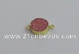 NGC5966 15mm coin plated druzy agate connectors wholesale