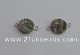 NGC5981 15mm coin plated druzy agate connectors wholesale