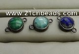 NGC5990 12mm coin mixed gemstone connectors wholesale