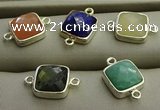 NGC5994 11*11mm quare mixed gemstone connectors wholesale