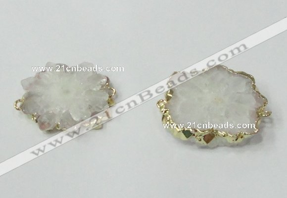 NGC600 15*20mm - 30*35mm freeform druzy agate connectors wholesale