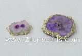 NGC602 15*20mm - 30*35mm freeform druzy agate connectors wholesale