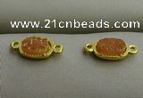 NGC6020 5*8mm oval plated druzy agate connectors wholesale