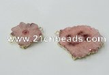 NGC603 15*20mm - 30*35mm freeform druzy agate connectors wholesale