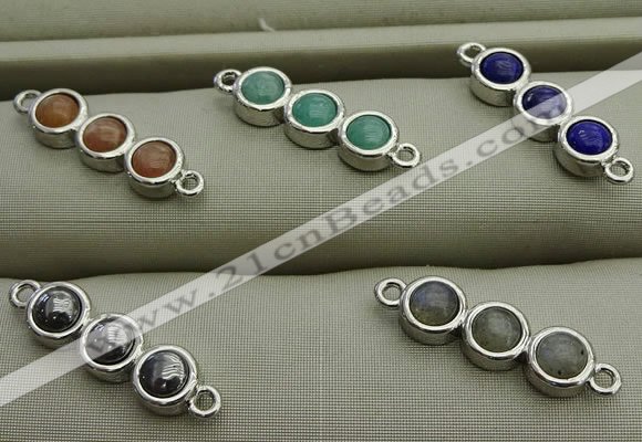NGC6036 6*18mm mixed gemstone connectors wholesale