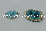 NGC604 15*20mm - 30*35mm freeform druzy agate connectors wholesale