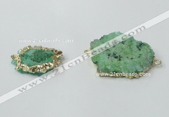 NGC605 15*20mm - 30*35mm freeform druzy agate connectors wholesale