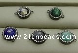 NGC6053 11mm coin mixed gemstone connectors wholesale