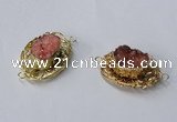 NGC611 22*30mm - 25*35mm freeform druzy agate connectors wholesale