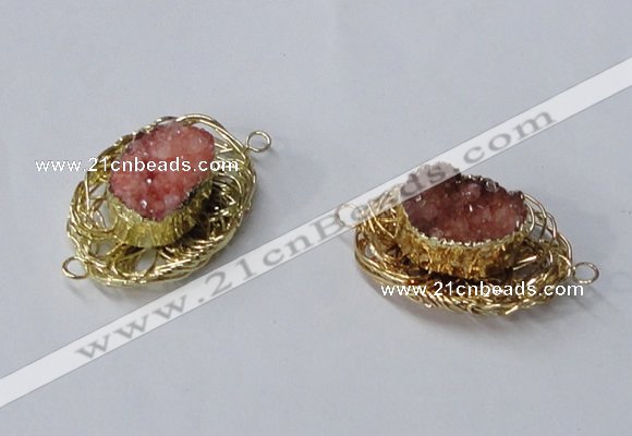 NGC611 22*30mm - 25*35mm freeform druzy agate connectors wholesale