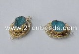 NGC612 22*30mm - 25*35mm freeform druzy agate connectors wholesale