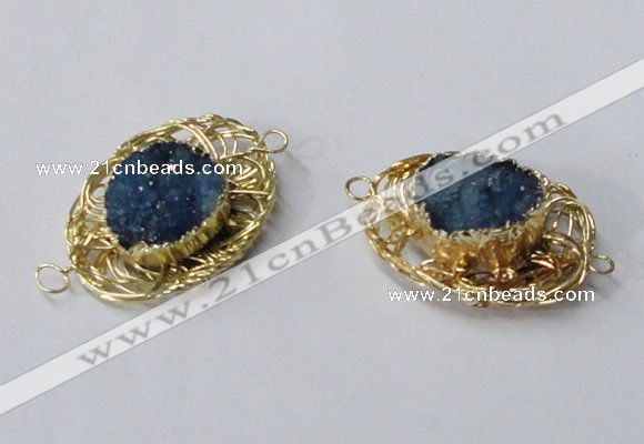 NGC614 22*30mm - 25*35mm freeform druzy agate connectors wholesale