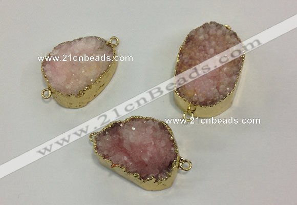 NGC620 15*20mm - 30*40mm freeform druzy agate connectors wholesale