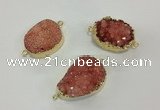 NGC621 15*20mm - 30*40mm freeform druzy agate connectors wholesale