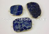 NGC628 30*40mm - 35*45mm freeform lapis lazuli connectors wholesale