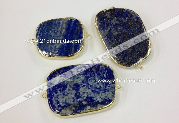 NGC628 30*40mm - 35*45mm freeform lapis lazuli connectors wholesale