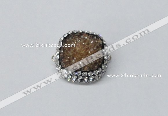 NGC632 24*25mm - 26*28mm freeform plated druzy agate connectors