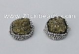 NGC633 24*25mm - 26*28mm freeform plated druzy agate connectors