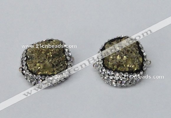 NGC633 24*25mm - 26*28mm freeform plated druzy agate connectors