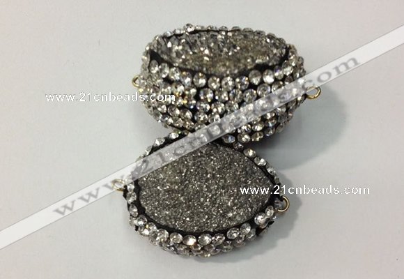 NGC635 20*28mm - 25*30mm freeform plated druzy agate connectors