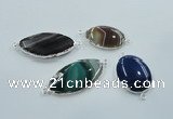 NGC64 25*35mm - 30*50mm freeform agate connectors wholesale