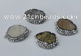 NGC640 20*28mm - 25*30mm freeform plated druzy agate connectors