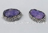 NGC646 20*30mm - 25*35mm freeform druzy agate connectors wholesale