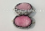 NGC648 20*30mm - 25*35mm freeform druzy agate connectors wholesale