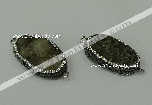 NGC6501 20*35mm freeform druzy agate connectors wholesale