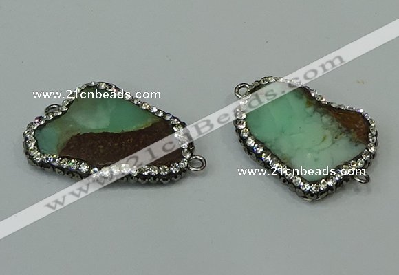 NGC6503 18*25mm - 20*35mm freeform australia chrysoprase connectors