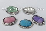 NGC651 20*30mm - 25*35mm freeform druzy agate connectors wholesale