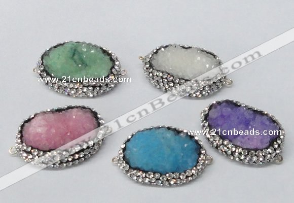 NGC651 20*30mm - 25*35mm freeform druzy agate connectors wholesale