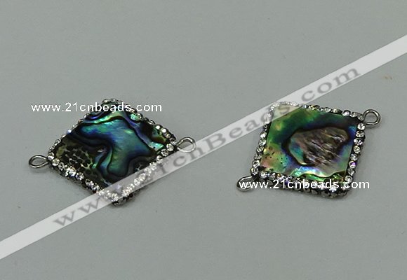 NGC6514 20*22mm diamond abalone shell connectors