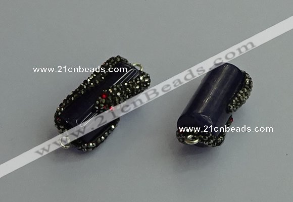 NGC6522 12*25mm tube agate gemstone connectors wholesale