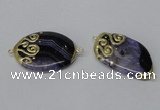 NGC655 20*30mm - 30*40mm freeform druzy agate connectors wholesale