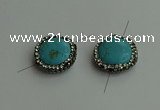 NGC6552 18mm flat round turquoise connectors wholesale