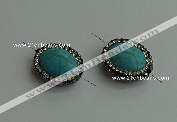 NGC6554 16*20mm oval turquoise connectors wholesale