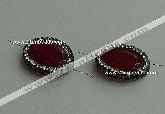 NGC6564 16*20mm oval candy jade connectors wholesale