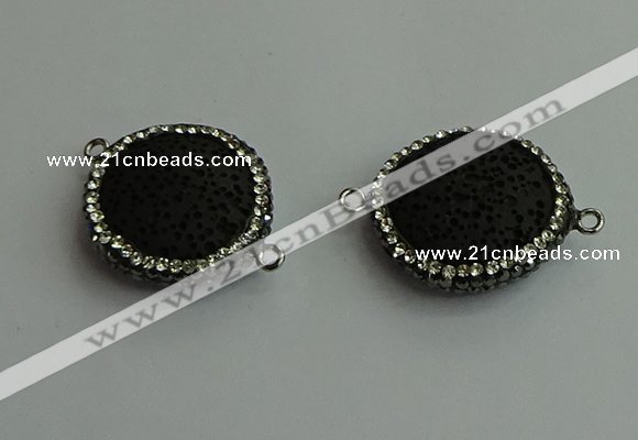 NGC6578 22mm - 25mm flat round lava connectors wholesale