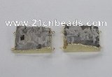 NGC661 25*30mm - 30*40mm rectangle druzy agate connectors wholesale