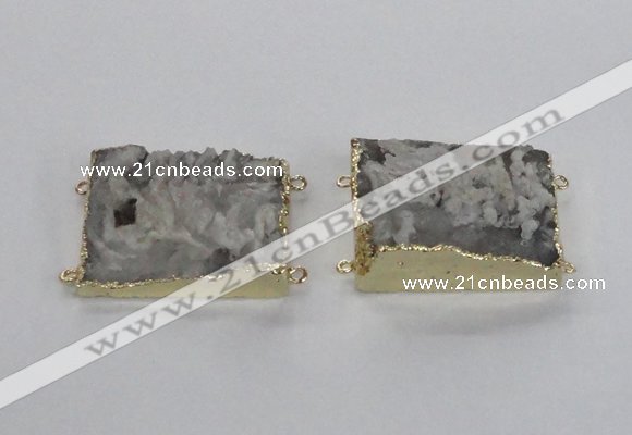 NGC661 25*30mm - 30*40mm rectangle druzy agate connectors wholesale