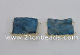 NGC662 25*30mm - 30*40mm rectangle druzy agate connectors wholesale