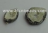 NGC6622 25*35mm - 35*40mm freeform druzy agate connectors