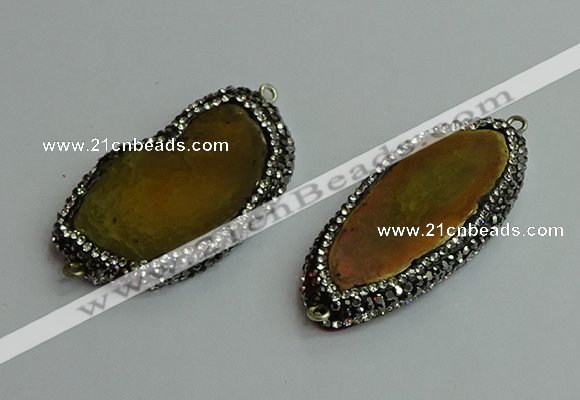 NGC6631 25*40mm - 30*55mm freeform agate connectors wholesale